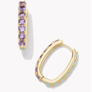 Two color gold hoop earrings